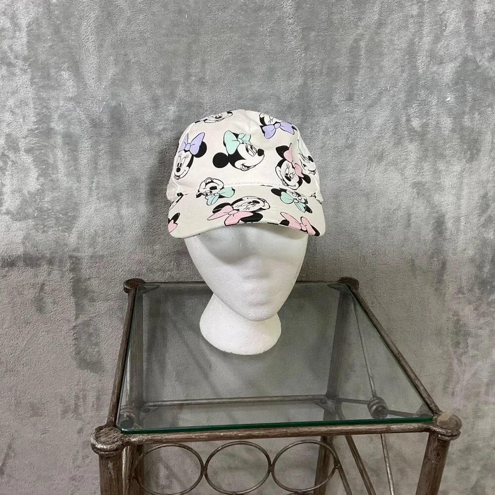 Walt Disney Minnie Mouse Adj. strap back AOP Baseball Hat Cap